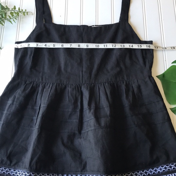 Anthropologie Amit aggarwal black top button back strap linen Olivia - Picture 5 of 13